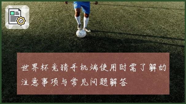 世界杯竞猜手机端使用时需了解的注意事项与常见问题解答